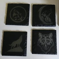 Wolf Coasters (set of 4) - - #tag1#