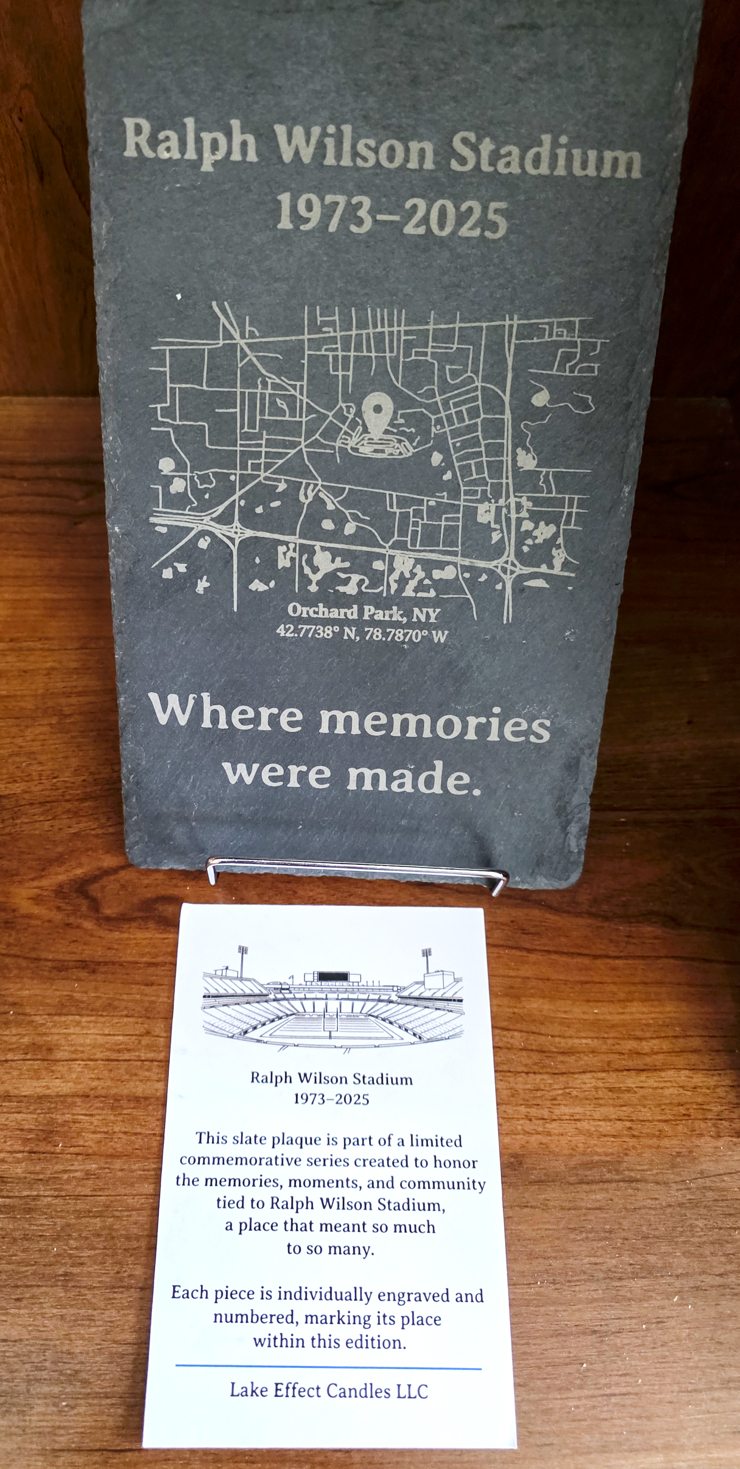 Ralph Wilson Stadium – Commemorative Slate Plaque (1973–2025)